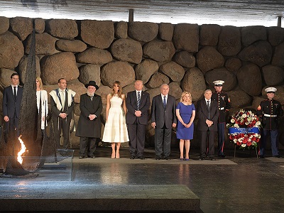 PM Netanyahu and his wife Sara with US President Donald Trump and his wife Melania at Yad Vashem.